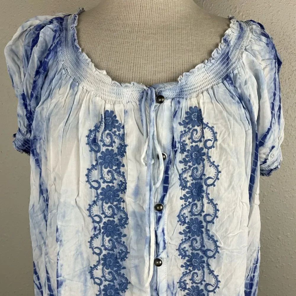 Fever Button Down Tunic Top Size XL EUC - Picture 2 of 6